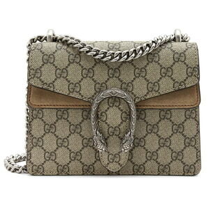 Gucci Dionysus shoulder bag GG Supreme canvas brown suede trim